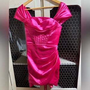 Elegant Pink Satin Dress